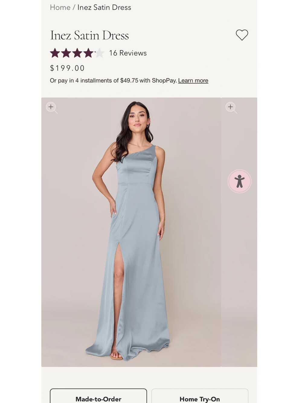 Revelry Inez Satin Gown in Sky Blue